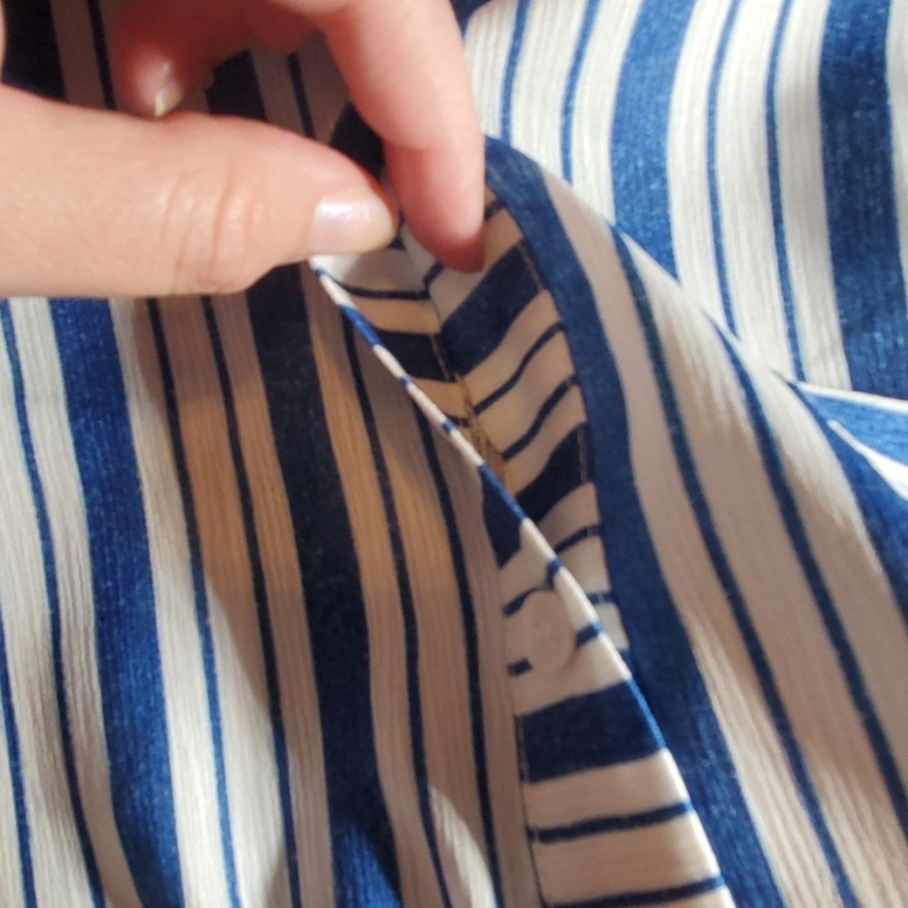 **1 LEFT!!***Blue & White Stripe button Up shirt - Picture 4 of 5